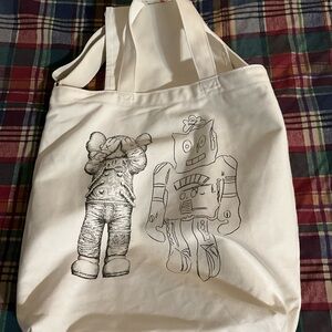 Kaws + Warhol uniqlo tote and crossbody bag